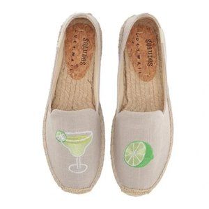 New Soludos x Lucy Mail Margarita Slip On Espadrilles Flats Shoes Tan Size 9.5